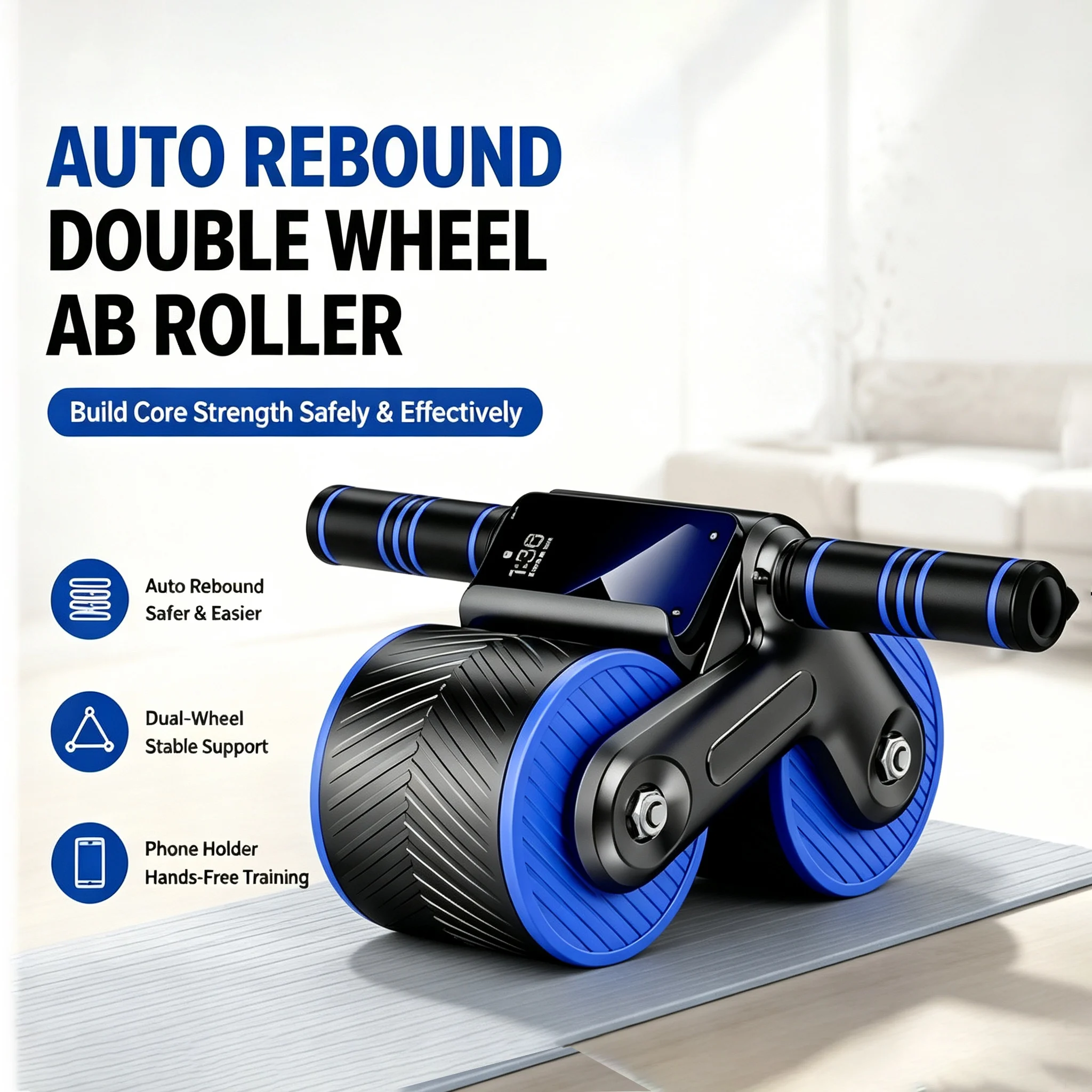 Ab Roller Wheel - Telefon Tutuculu, Kaymaz Yüzeyli, Otomatik Geri