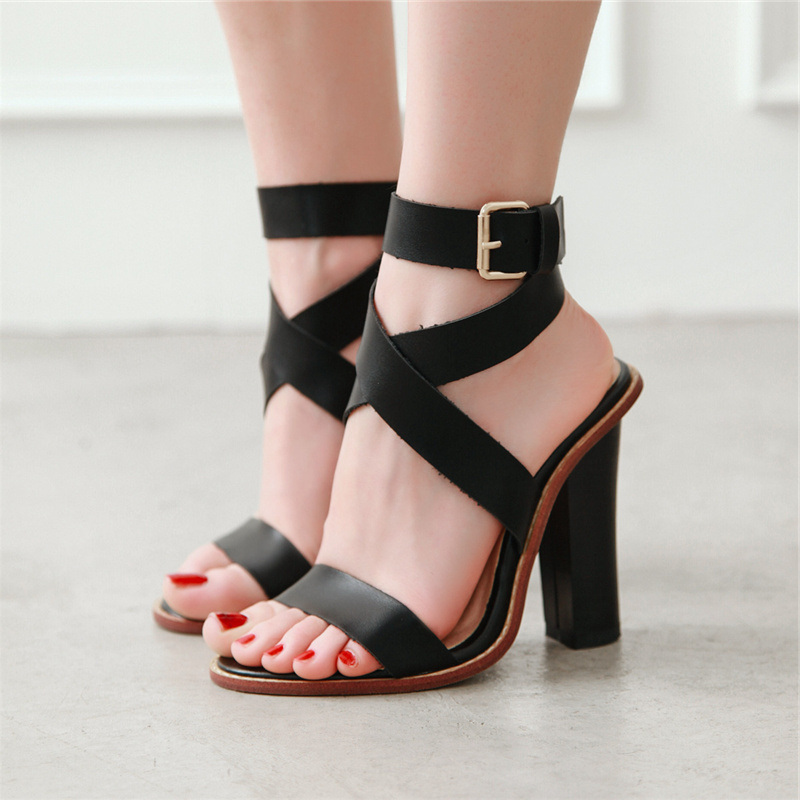Ankle Strap Attachment - Kadın Gladyatör Sandalet Yüksek Topuklu Yaz