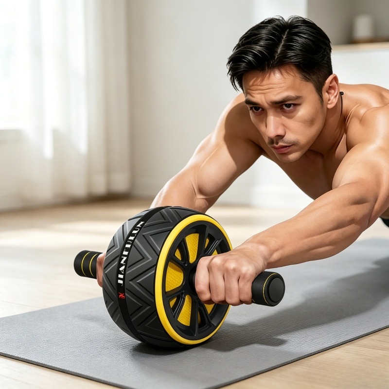 Ab Roller Wheel - Kaymaz Tutuşlu Karın Kası Tekerleği, Dayanıklı