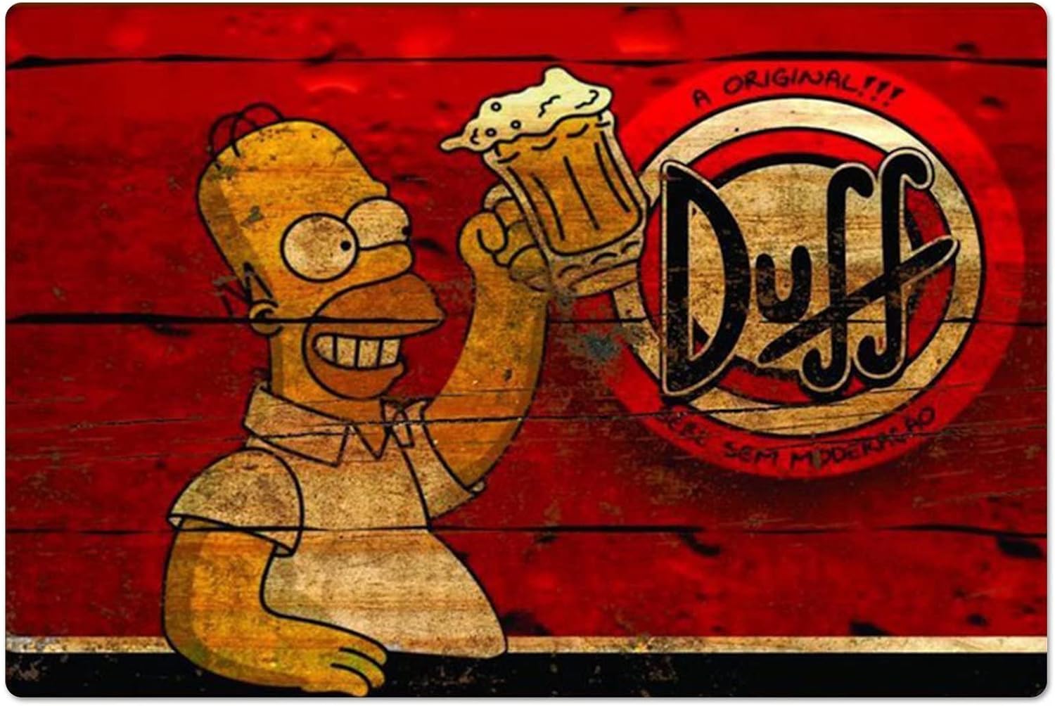 Home Gym Setup - Retro Metal Poster Homer Duff Bira