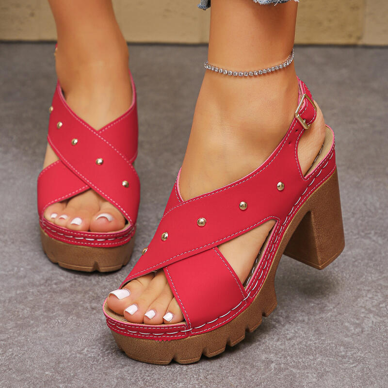 Ankle Strap Attachment - Vintage Süper Yüksek Topuklu Çapraz Askılı