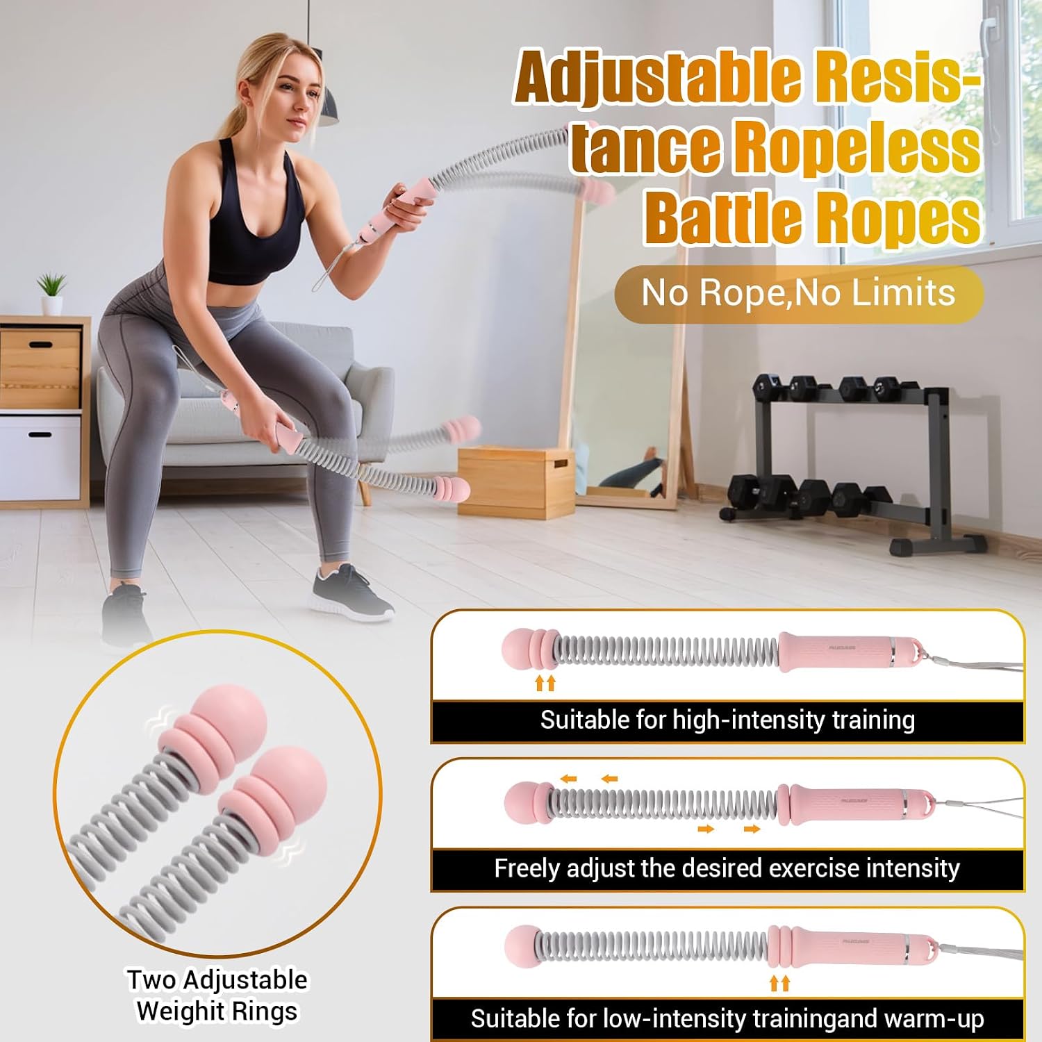 Taşınabilir İpsiz Battle Rope' - Home Gym Workout incelemesi ve fiyatı